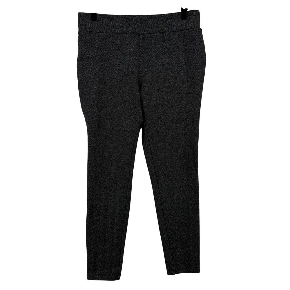 Ann Taylor Loft Mid Rise Herringbone Textured Legging Gray Women M Stretch Comfy